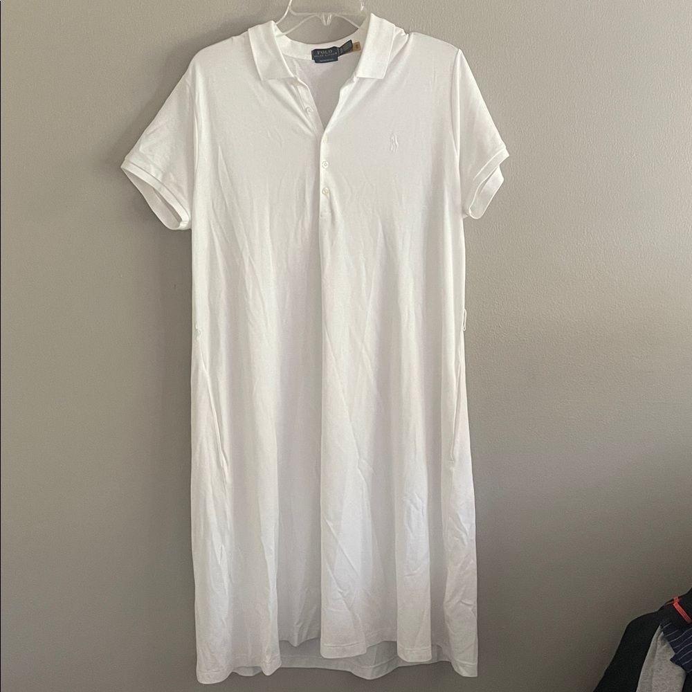 Polo Ralph Lauren Mesh Mini White Cotton Dress Size XL